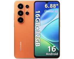 Blackview WAVE 10C Smartphone - Telefoon Dubbele Sim 4G - 6,88" HD+ IPS - 16GB(4+12) RAM - 32GB ROM - 5000 mAh - Android 16 - GPS - Oranje