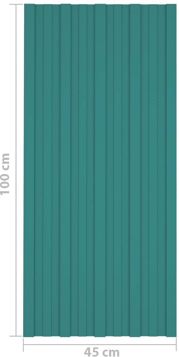 vidaXL - Dakpaneel - 12 - pcs - Groen - 100 - x - 45 - cm - Gegalvaniseerd - staal van VidaXL — afbeelding 4