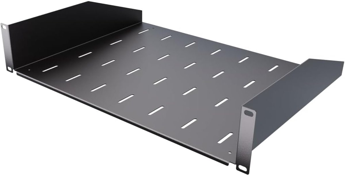Netwerkkast Staal - Serverrek 19 inch - IT Beheer - Robuuste Constructie - 2U 350mm - Zwart