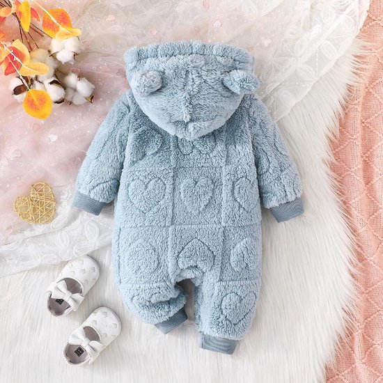 Baby Winterpak - Fleece Jumpsuit - Warm Blijven - Dubbele Rits - Newborn Maat - Beige — afbeelding 5