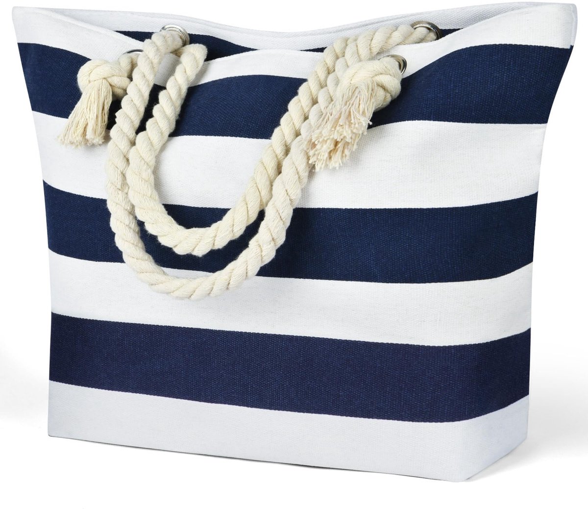SPHProducts - Strandtas voor dames - Grote canvas schoudertas - Ideaal voor strand en vakantie - Zomeraccessoire - Ruimte voor handdoeken en meer - Ges...
