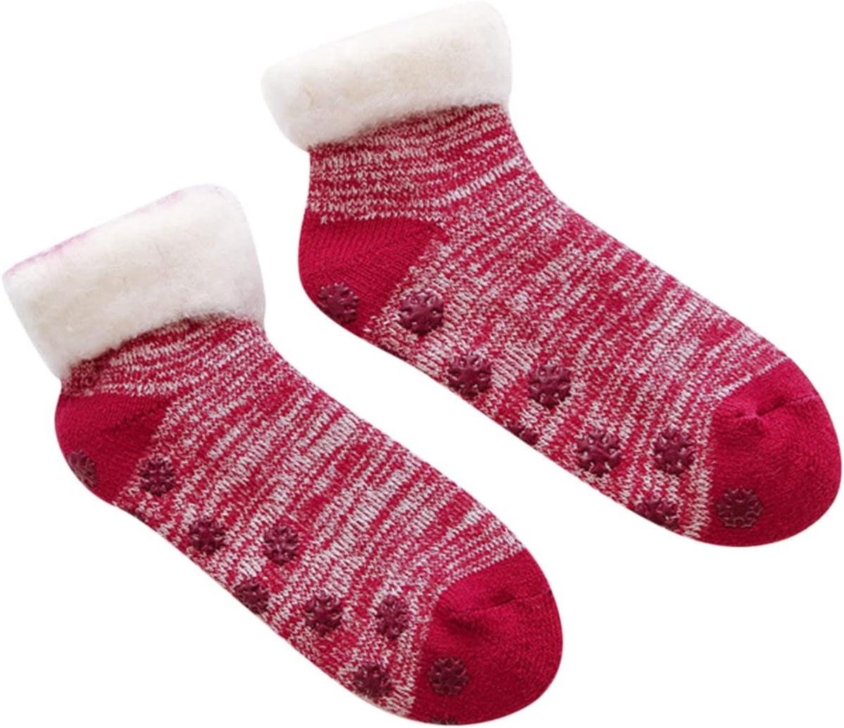 Fleece Sokken - Huissokken Pantoffels - Warmte Binnen - Anti-slip Bodem - Kort Model - Diverse Kleuren