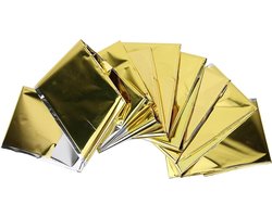 Nooddeken Set - Reddingsdekens - Outdoor Overleven - Sterk Reflecterend - 5 Stuks - Goud