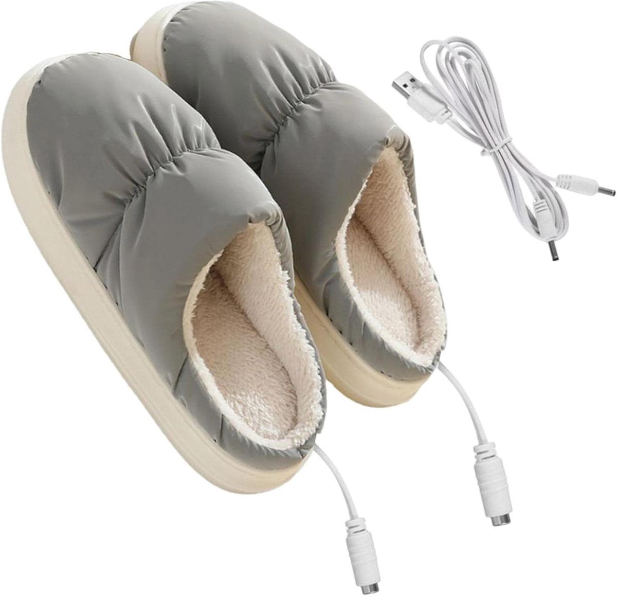 Verwarmde Pantoffels - Voetwarmers - Thuis Ontspannen - Intelligente Temperatuurregeling - 30 cm Lengte - Grijs