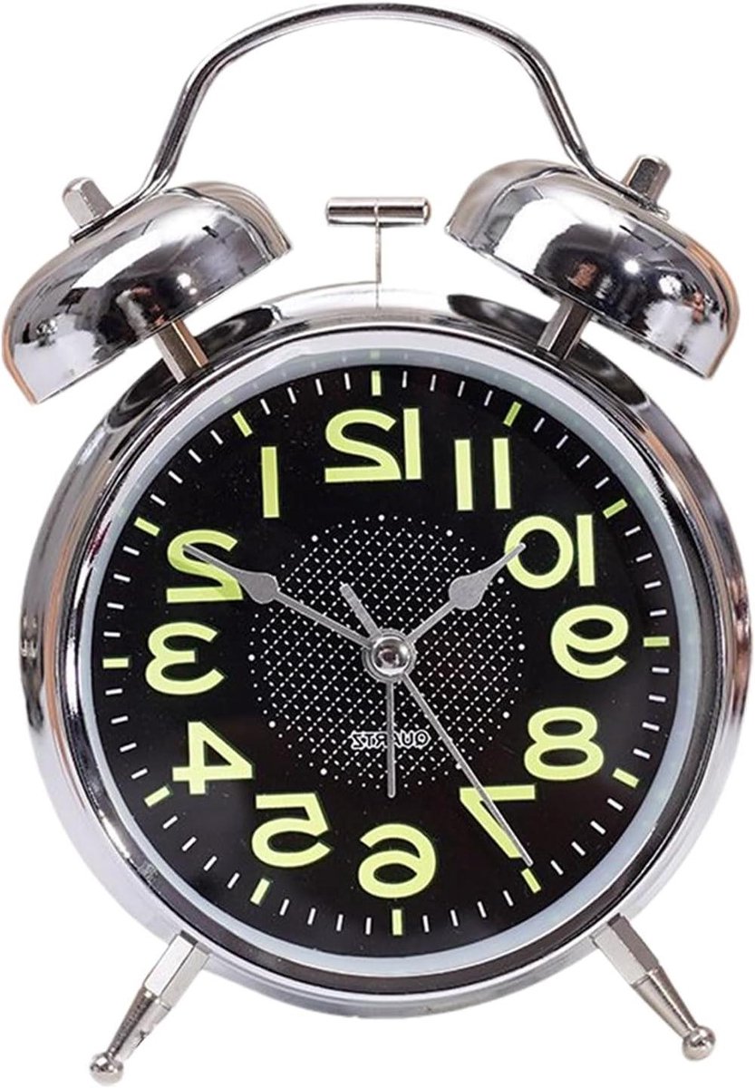 Mechanische wekker - Stille klok - Zware slapers - Niet-tikkend ontwerp - 75 cm - Zwart