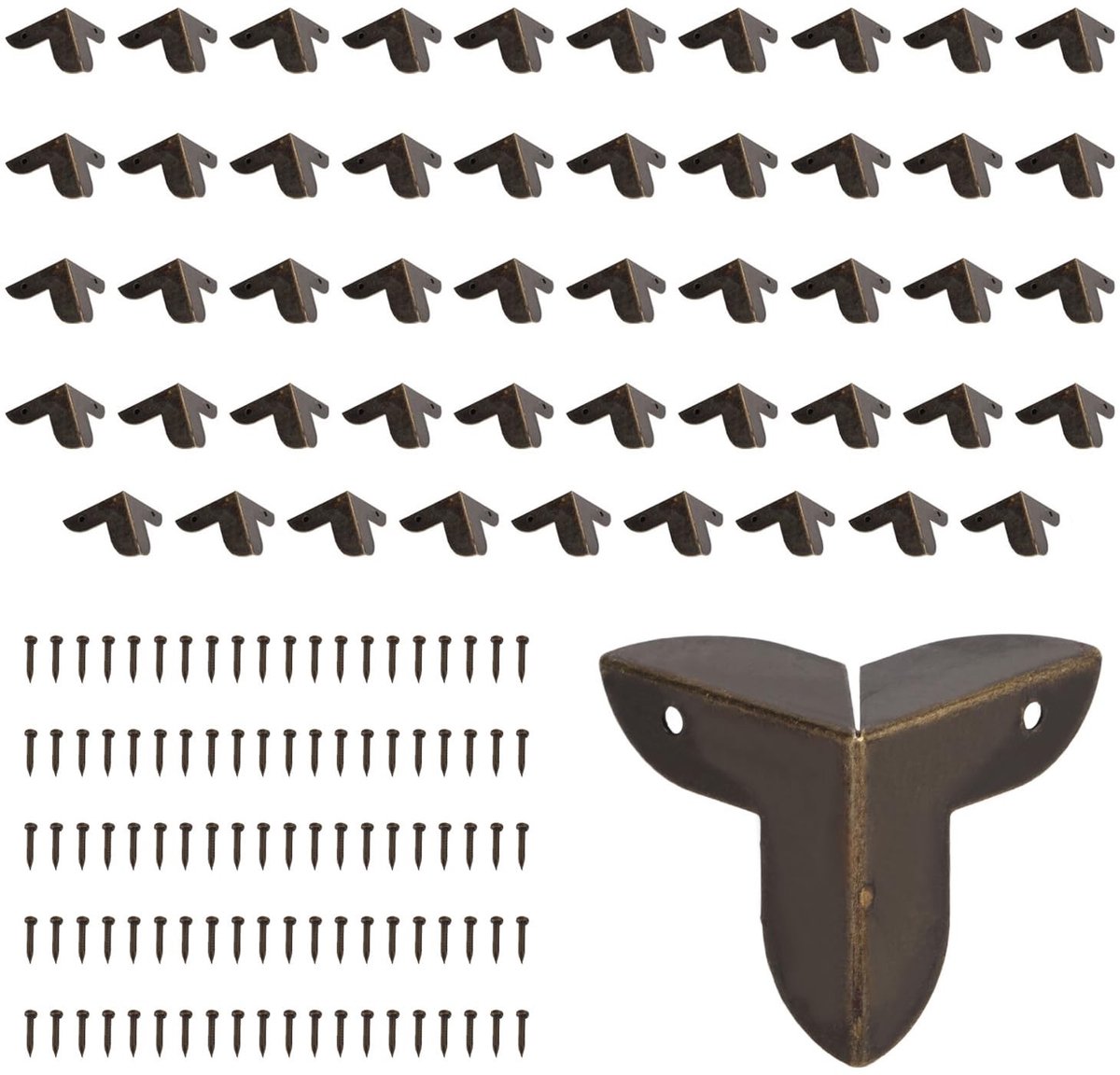aladdien - Hoekbescherming - Metalen hoekbeschermers - Decoratieve randbescherming - Antiek brons - Veiligheidsbescherming voor meubels - Geschikt v...