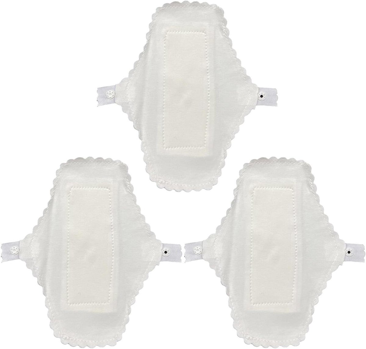 Menstruatie doekjes - Wasbaar maandverband - Persoonlijke hygiëne - Waterdichte laag - 3 stuks - Wit