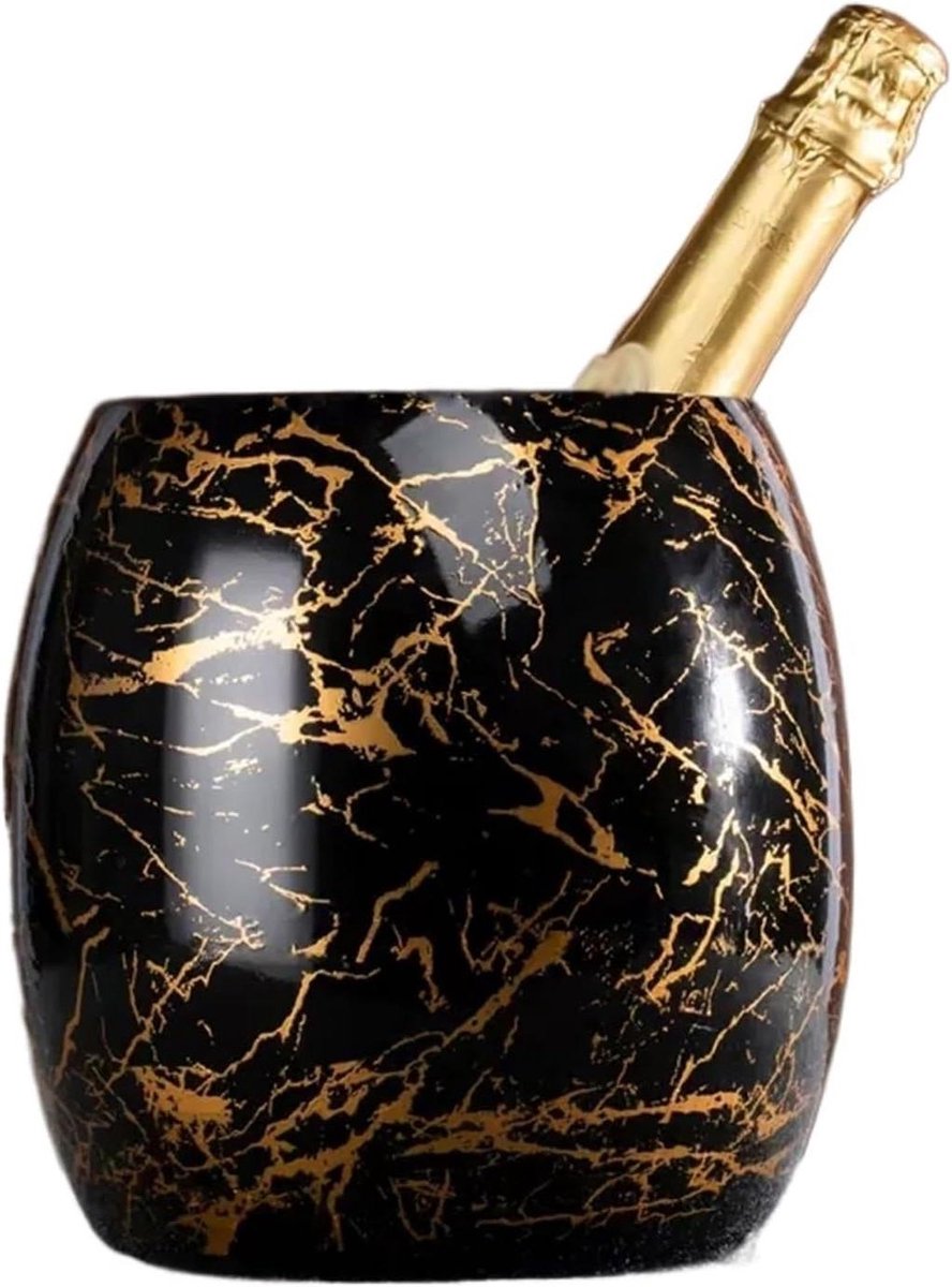IJsemmer - Koeler Wijn - Drank Koelen - Marmerpatroon Design - 3.6L - Zwart