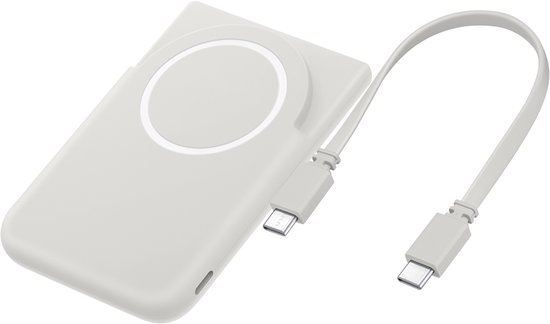 Samsung Magnet Battery Pack 5000mAh Draadloze Powerbank USB-C Compact Magnetisch Grijs