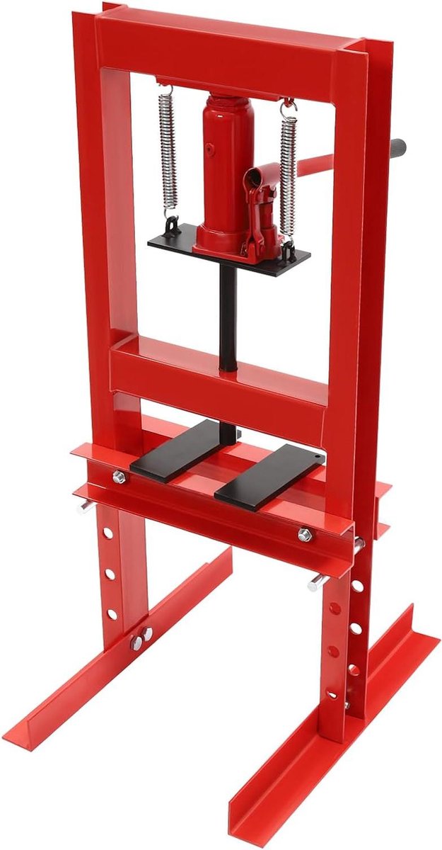 Werkplaatspers Hydraulisch - Persmachine Garage - Onderdelen Monteren - 6 Ton Druk - 125 mm Slag - Rood