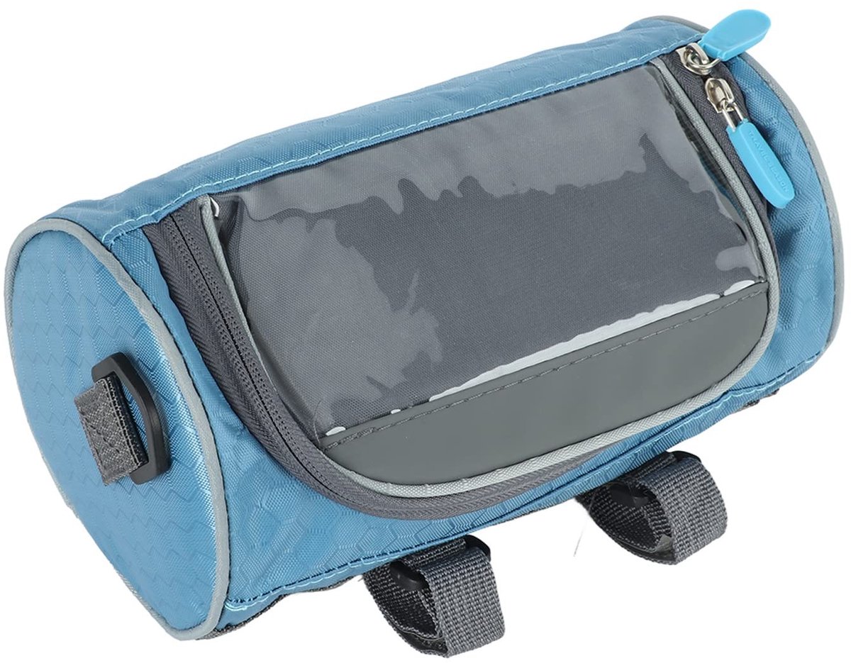aladdien - Fietstas voor mobiele telefoon - Fietsstuurtas - Waterdicht kunstleer - Blauw - Lichtgewicht en duurzaam - Geschikt voor racefietsen - Kl...