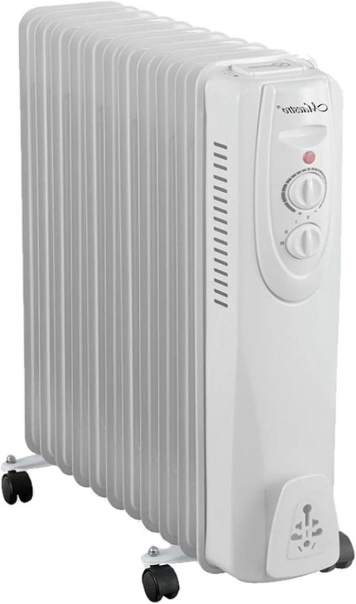 Elektrische Oliekachel - Verwarming - Ruimte Verwarmen - Instelbare Thermostaat - 2500 W - Wit