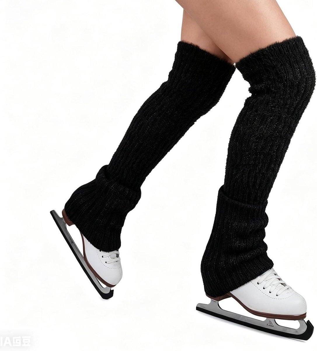Schaats beenwarmers - Kuitwarmers - Dansen Sport - Elastisch Stof - One Size - Zwart