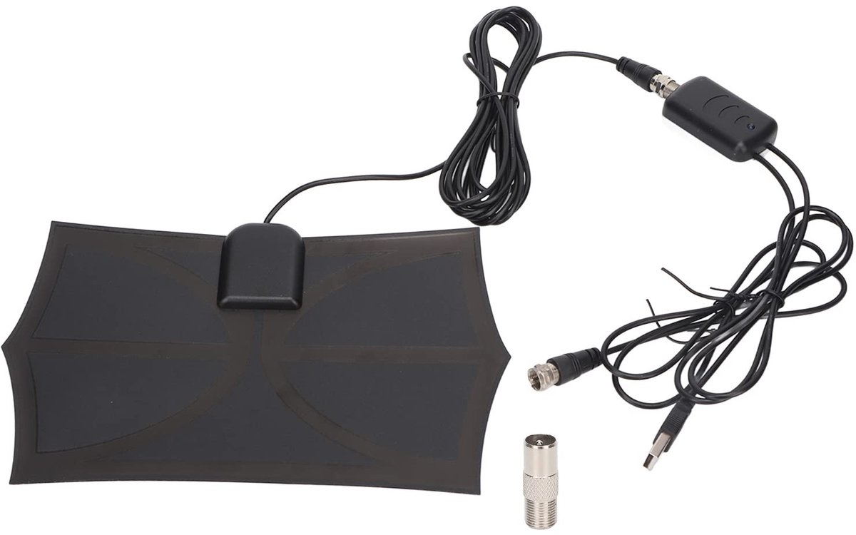 ONF3 - Televisieantenne - Digitale tv-antenne - 300 mijl bereik - Zwart - USB-voeding - Geschikt voor buiten - Okuyonic1uoapfhqvz34521