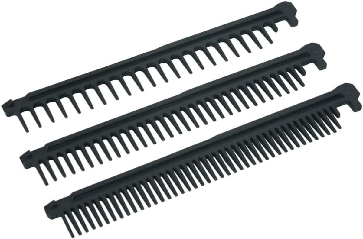 Stoom Strijkijzer Kammen - Reserveonderdelen Set - Haar Styling - Set van 3 - 3 Stuks - Zwart