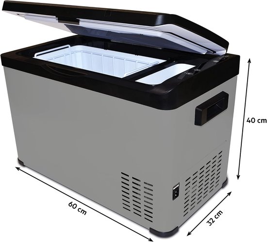 Compressor Koelbox - Mobiele Koeler - Dranken Koelen - Twee Temperatuurzones - 30 Liter - Grijs — afbeelding 5