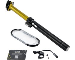WFS TerraX Dropper Seat Post 31.6 mm x 450 mm, 150 mm Travel, Remote Control, External Cable Routing, Gold - Robust Lightweight 7075 Aluminium
