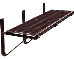 Parotec Roofing step - Roof step for chimney sweeps - Walk grid roof step - Step-step chimney platform 150 cm complete for chimney/wall (RAL 8017 - Brown)