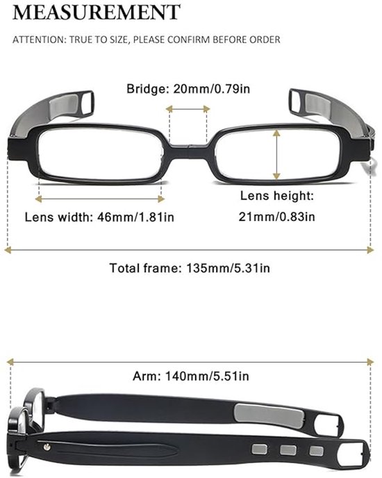 Set van 2 leesbrillen met blauwlichtfilter en etui - Compacte mini-opvouwbare brillen voor onderweg (+2.0) — afbeelding 2