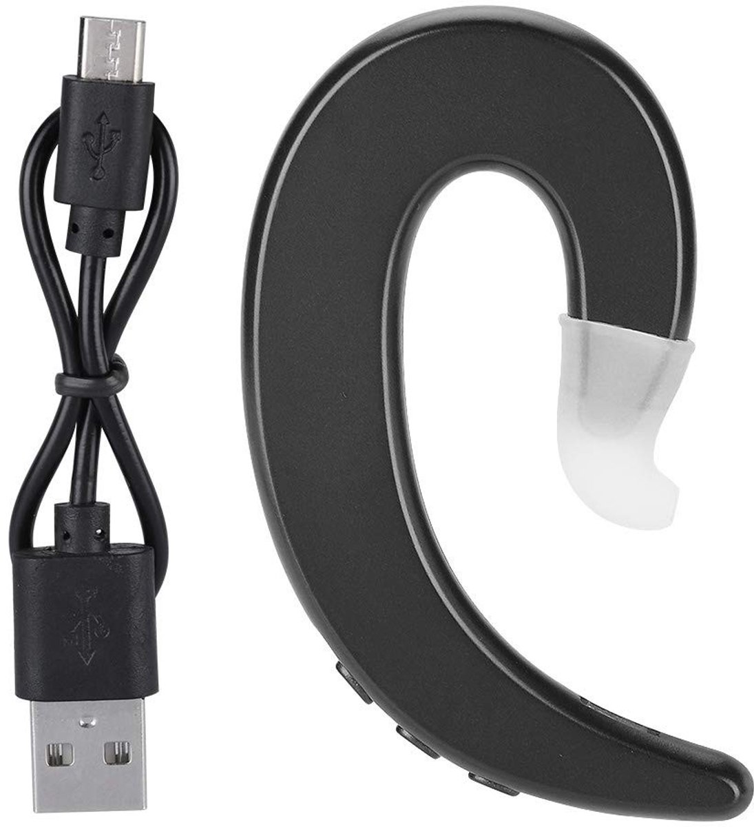 aladdien - Wireless Earhook Headphones - Draadloze Headset - Handsfree met Microfoon - Zwart - Geschikt voor Sport - Perfect voor Jogging en Hardlopen