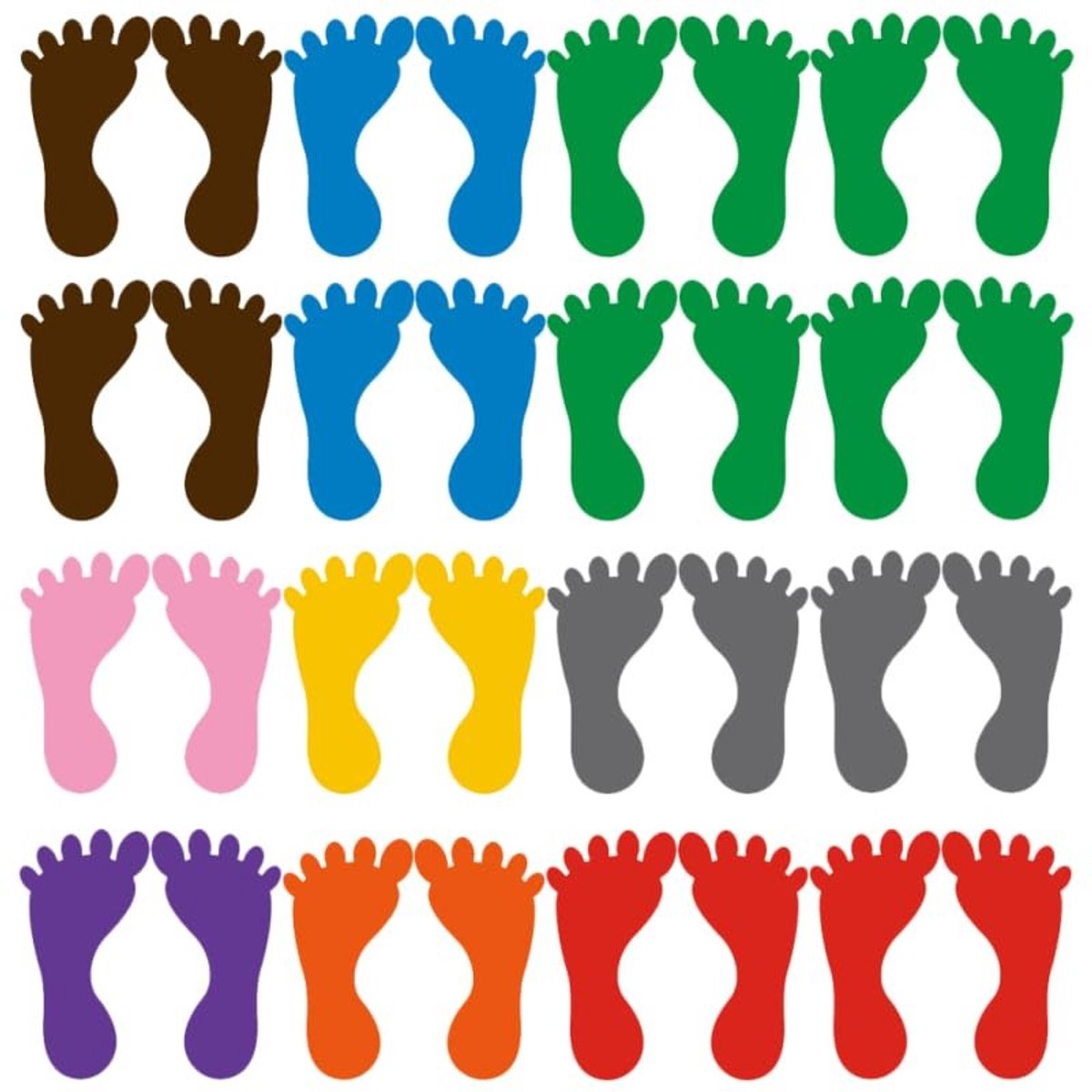aladdien - Stickers voor de vloer - Cartoonstickers - Wasbaar - Decoratie voor kinderen - Kleurige voetafdrukken - Ideaal voor kleuterscholen - 18 paa