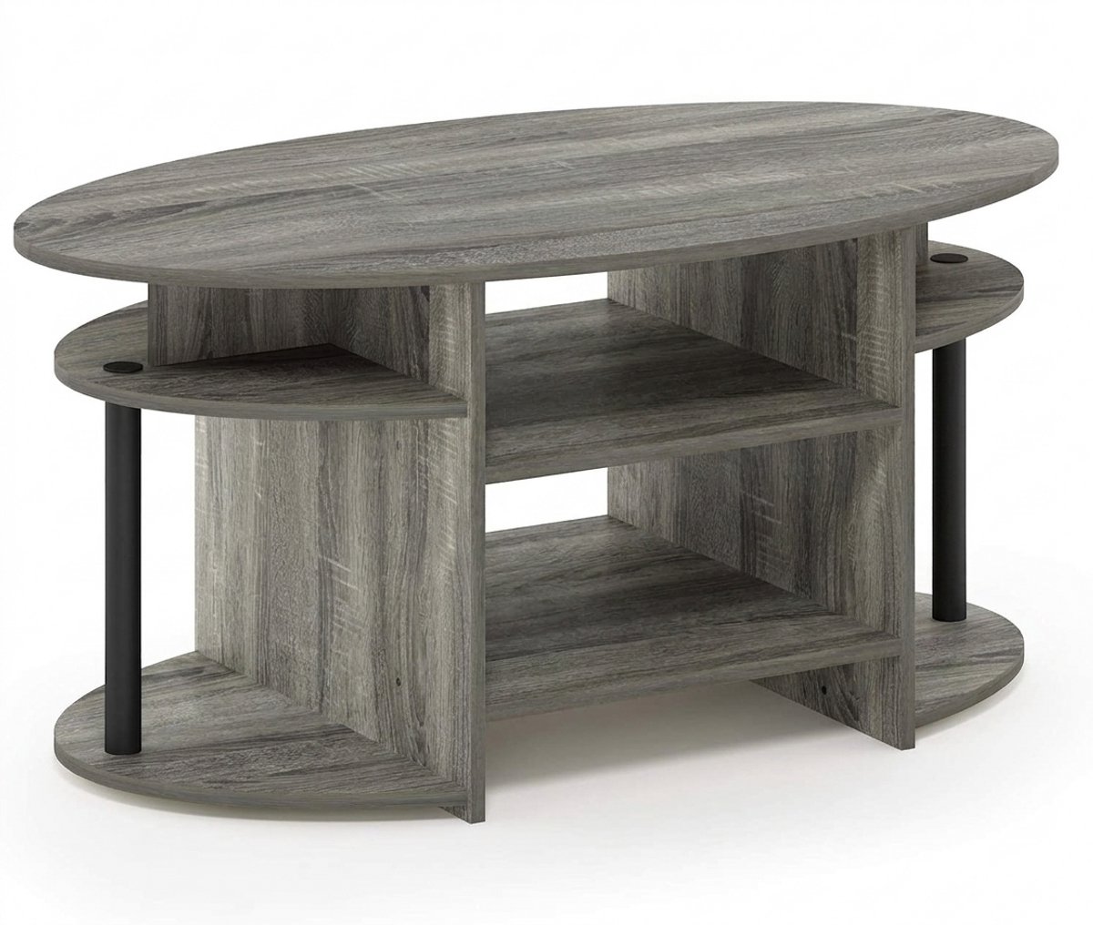 Imperatoris Salontafel - Geschikt voor Woonkamer, Thuiskantoor & Buiten - Stijlvolle Salon Tafel en Sidetable - Grijis en Zwart - 50 x 89,9 x 41,7 cm - van Imperatoris