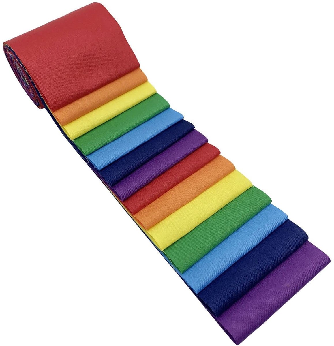 aladdien - Regenboog Stof Strips - 14 Stuks - Perfect voor Quilting - 8 x 100 cm - DIY Creatieve Projecten - Geschikt voor Kleding en Decoratie