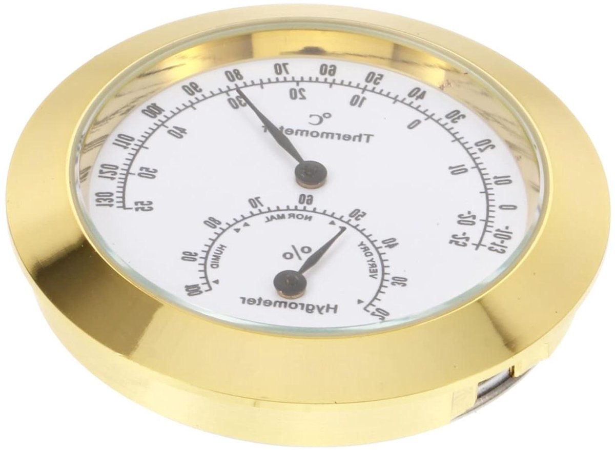Cosensi - Dailygoods - Dailygoody - Thermometer - Hygrometer - Compact en Draagbaar - Goud - Instrumentonderhoud - Voor Violin en Gitaar - Voor Temperatuur en Vochtigheid