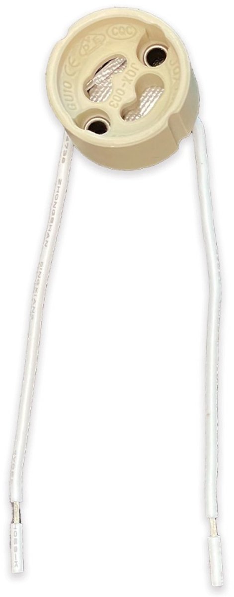 Universeel GU10 Fitting - Universele GU10 Fitting - Wit 0.1m - 2 pole 0.5mm2 (Voor Noxion).