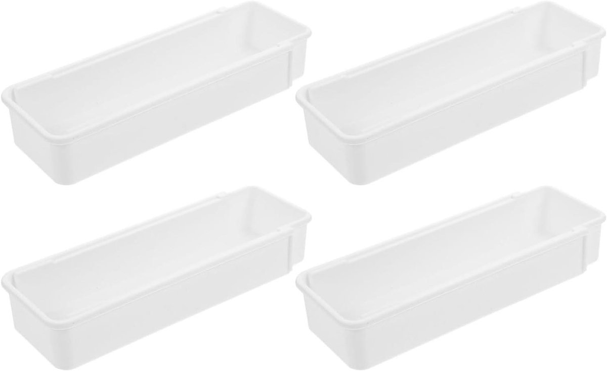 Lade Organizer - Opbergbak - Keuken Ordenen - Verstelbaar Ontwerp - 4 Stuks - Wit