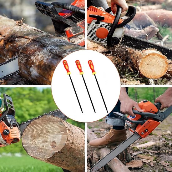 Kettingzaag Slijpset - Vijlen Set - Zaag Scherp Maken - 3 Verschillende Maten - 4.0 4.8 5.5 mm - Grijs — afbeelding 4