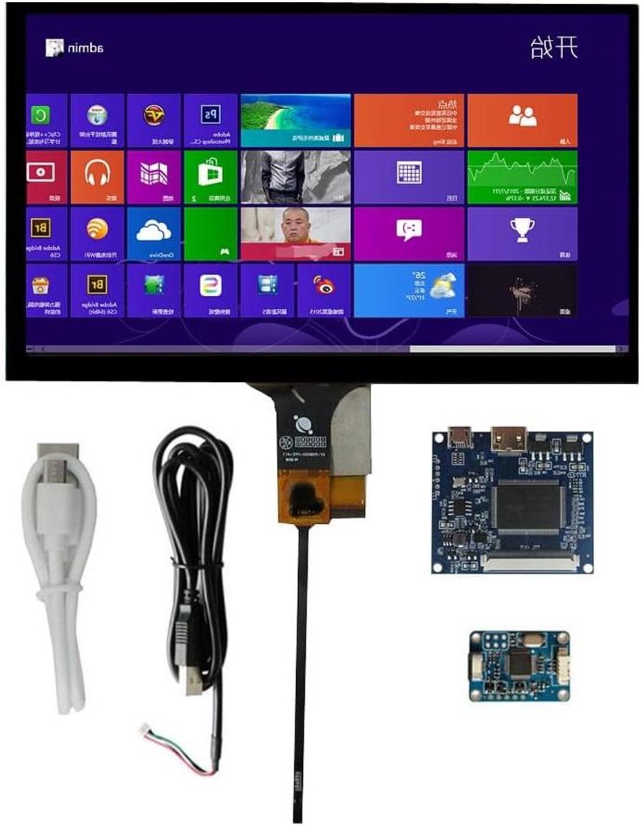Draagbaar Scherm - LCD Monitor - Project Ontwikkeling - Ingebouwd Touchpad - 9 Inch - Zwart