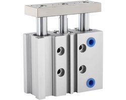 Compacte Gids Cilinder - Luchtcilinder Pneumatisch - Industriële Automatisering - Precisie Beweging - Slag 125mm - Metaal