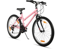 HILAND Mountainbike 26 Inch - Meisjes & Dames MTB - 18 Versnellingen - Stevig Staal - V-brakes