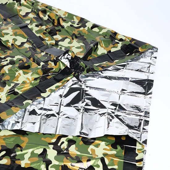 Nood Slaapzak - Thermische Decken - Outdoor Kamperen - Reflecteert Warmte - Compact Opvouwbaar - Camouflage — afbeelding 2
