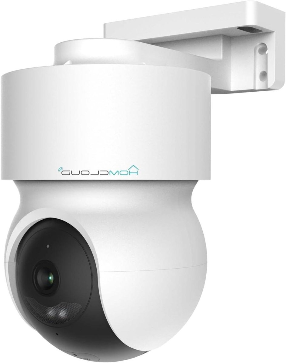 Beveiligingscamera Buiten - WIFI Camera - Huis Bewaken - 360 Graden Rotatie - 10 Meter Nachtzicht - Wit