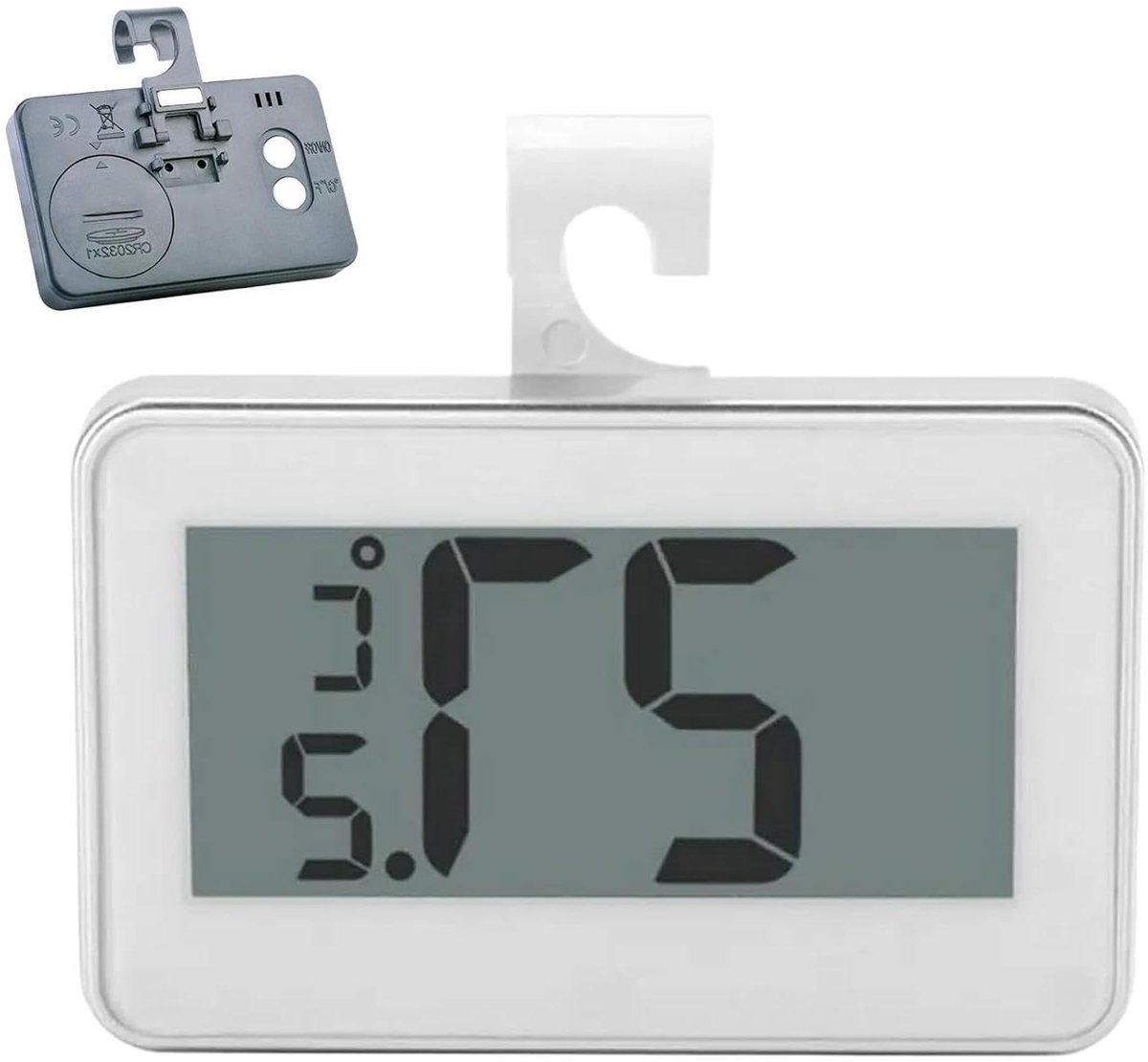 Digitale Koelkastthermometer - Vriezer Monitor - Voedsel Bewaren - Waterdicht Ontwerp - 7 x 5 x 2 cm - Wit