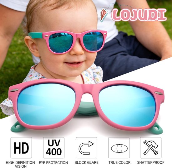 Baby Zonnebril - Kinderzonnebril UV400 - Bescherming Ogen - Flexibel Frame - 0-24 Maanden - Blauw — afbeelding 5