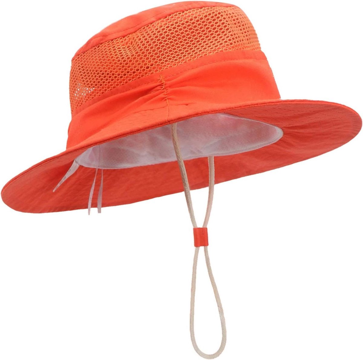 Kinder Zonnehoed - Babymuts - Buiten Spelen - Brede Rand - 12-24 Maanden - Oranje