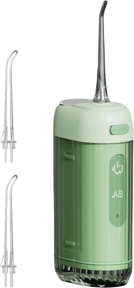 Waterflosser Elektrisch - Monddouche Draadloos - Reizen Mondverzorging - Opvouwbaar Ontwerp - 200 ml Reservoir - Groen