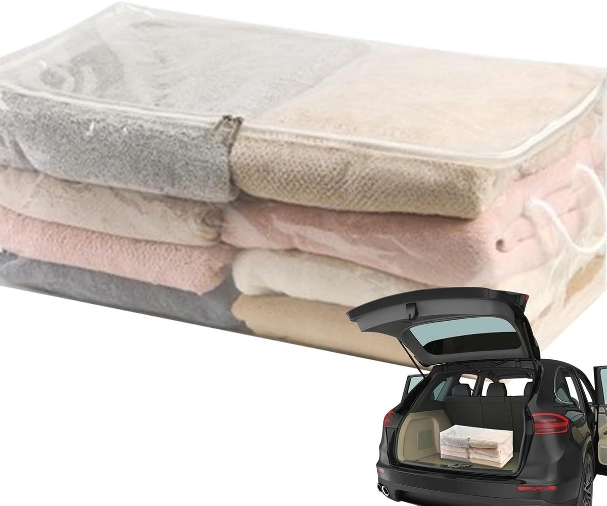 Dekbed opbergtas - Deken zak - Kleding opbergen - Transparant ontwerp - XL formaat - Grijs