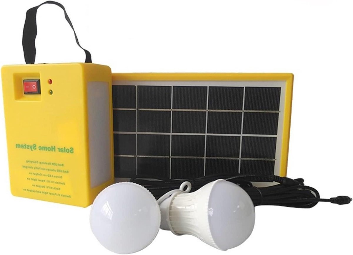 Solar Energie Set - Noodverlichting Lamp - Buitenverlichting Tuin - Met LED Lampen - 3.5W - Wit