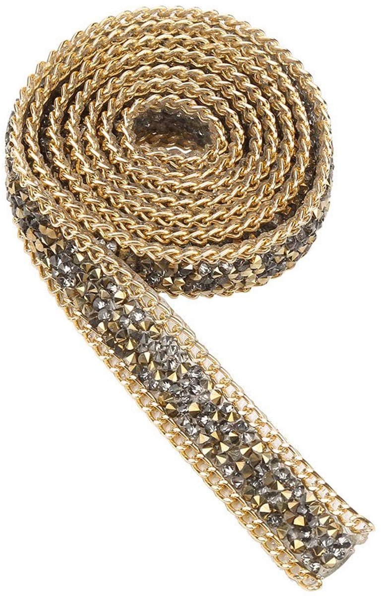 aladdien - Glinsterende Diamantband - Decoratieve Tape - Veilig en Duurzaam - Goud - Meerdere Toepassingen - Perfect voor Feestjes en Verjaardagen -..