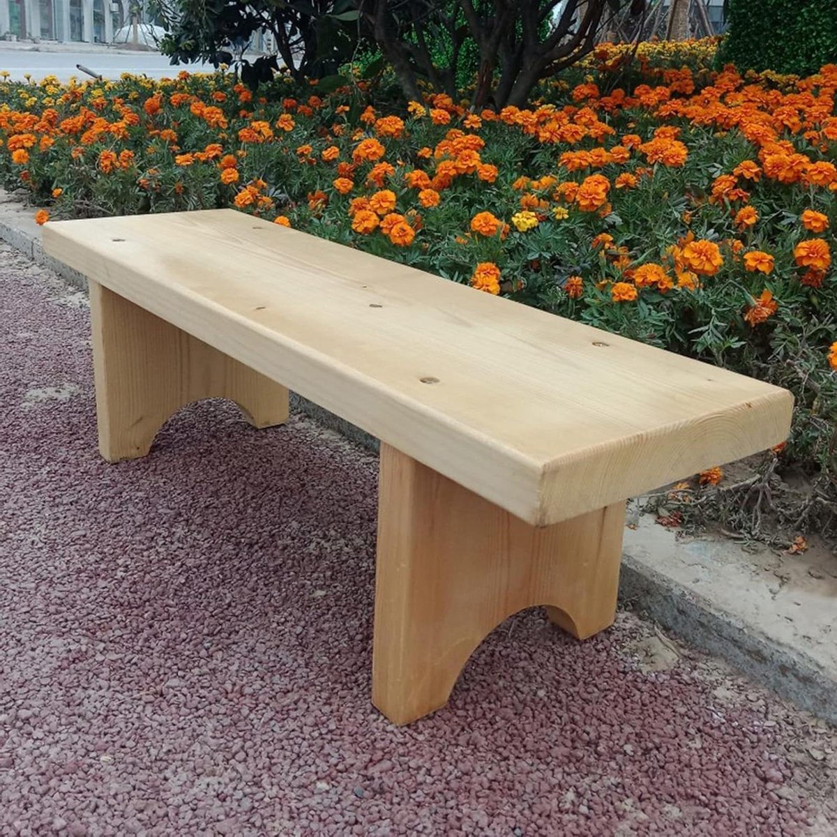 Houten Krukje - Kinderkrukje Bankje - Extra Zitplek - Onbehandeld Grenenhout - Laag Model - Natuurlijk
