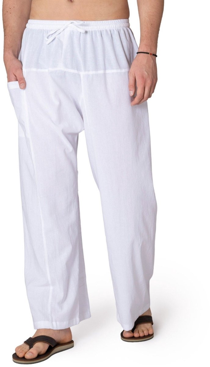 PANASIAM lichte katoenen broek dames, heren - Comfortbroek, baggy vissersbroek