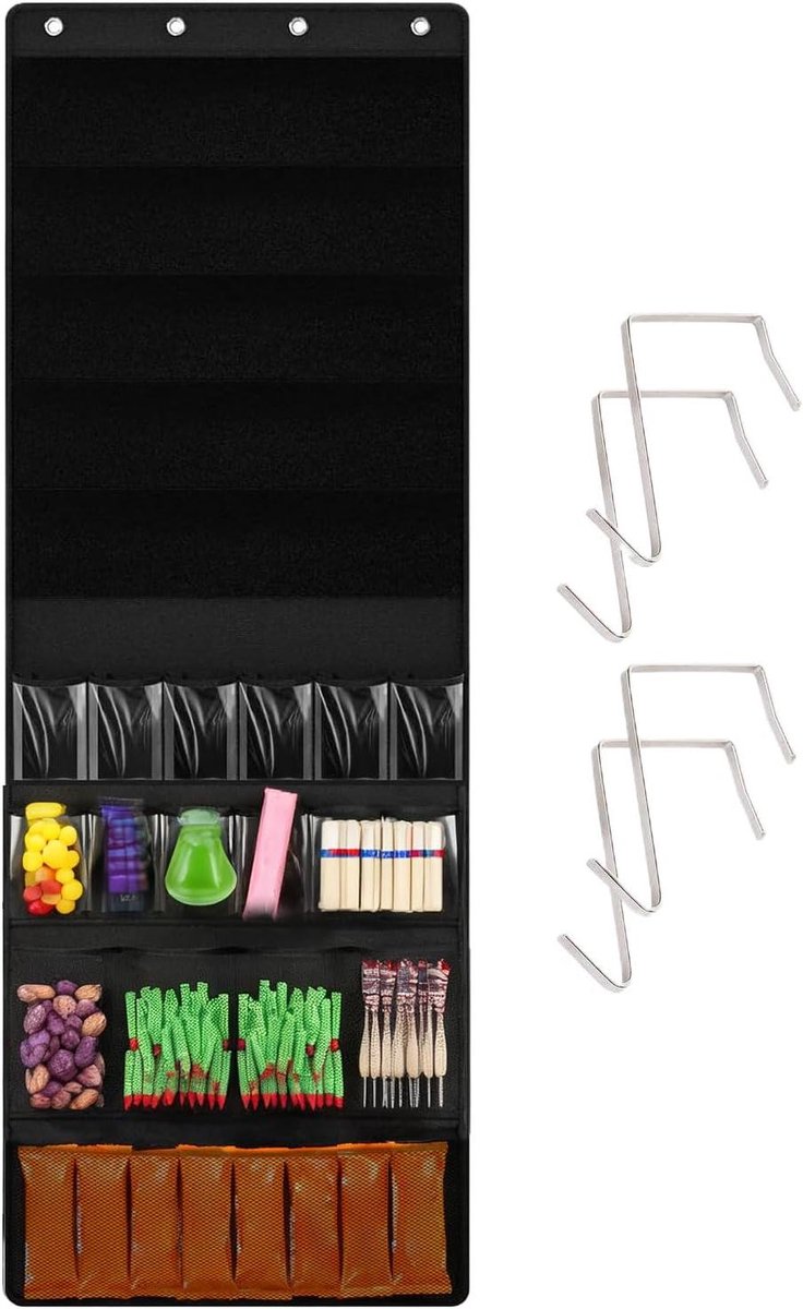 Deur Organizer - Opbergvakken Hanger - Ruimte Besparen - Geventileerd Systeem - 70x60 cm - Grijs