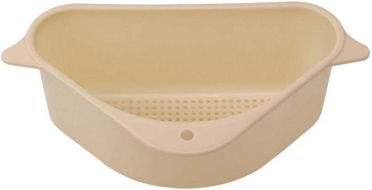 Gootsteen Organizer - Afvoer Mand - Keuken Opbergen - Driehoek Ontwerp - 26 cm - Beige