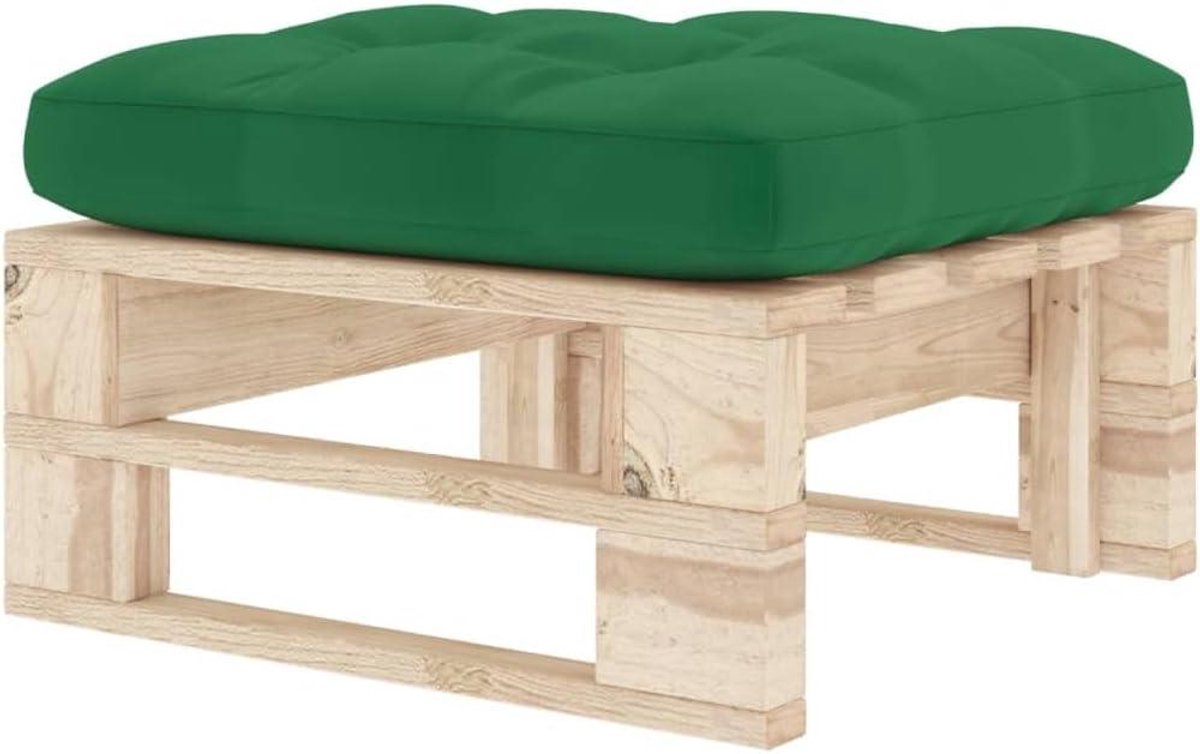 Houten Voetenbank - Pallet Poef - Buiten Ontspannen - Geïmpregneerd Grenenhout - 60x60x25 cm - Groen