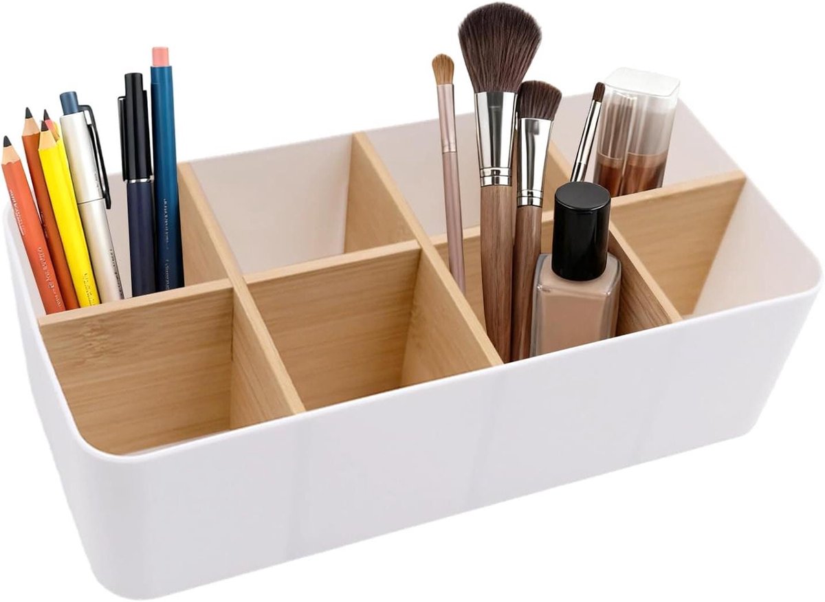 Bureau Organizer - Opberger - Bureau Opruimen - 8 Vakken - 27 cm - Wit