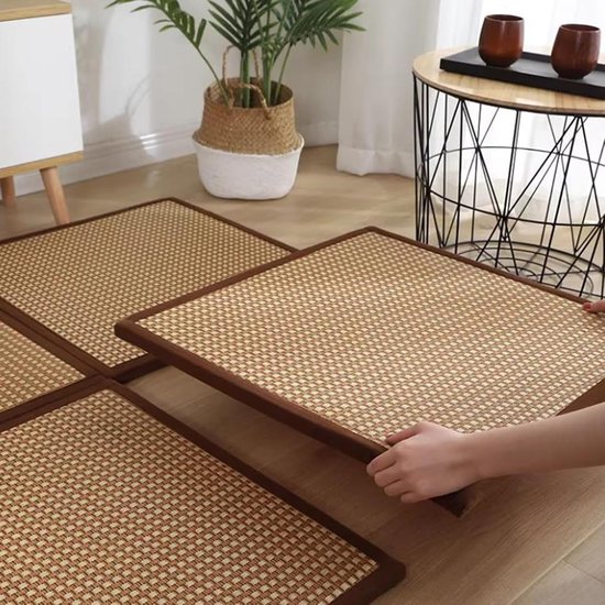 Japanse Tatamimat - Kruipmat Speelmat - Comfortabel Zitten - Koel Ademend - 120x180cm - Natuurlijk — afbeelding 2
